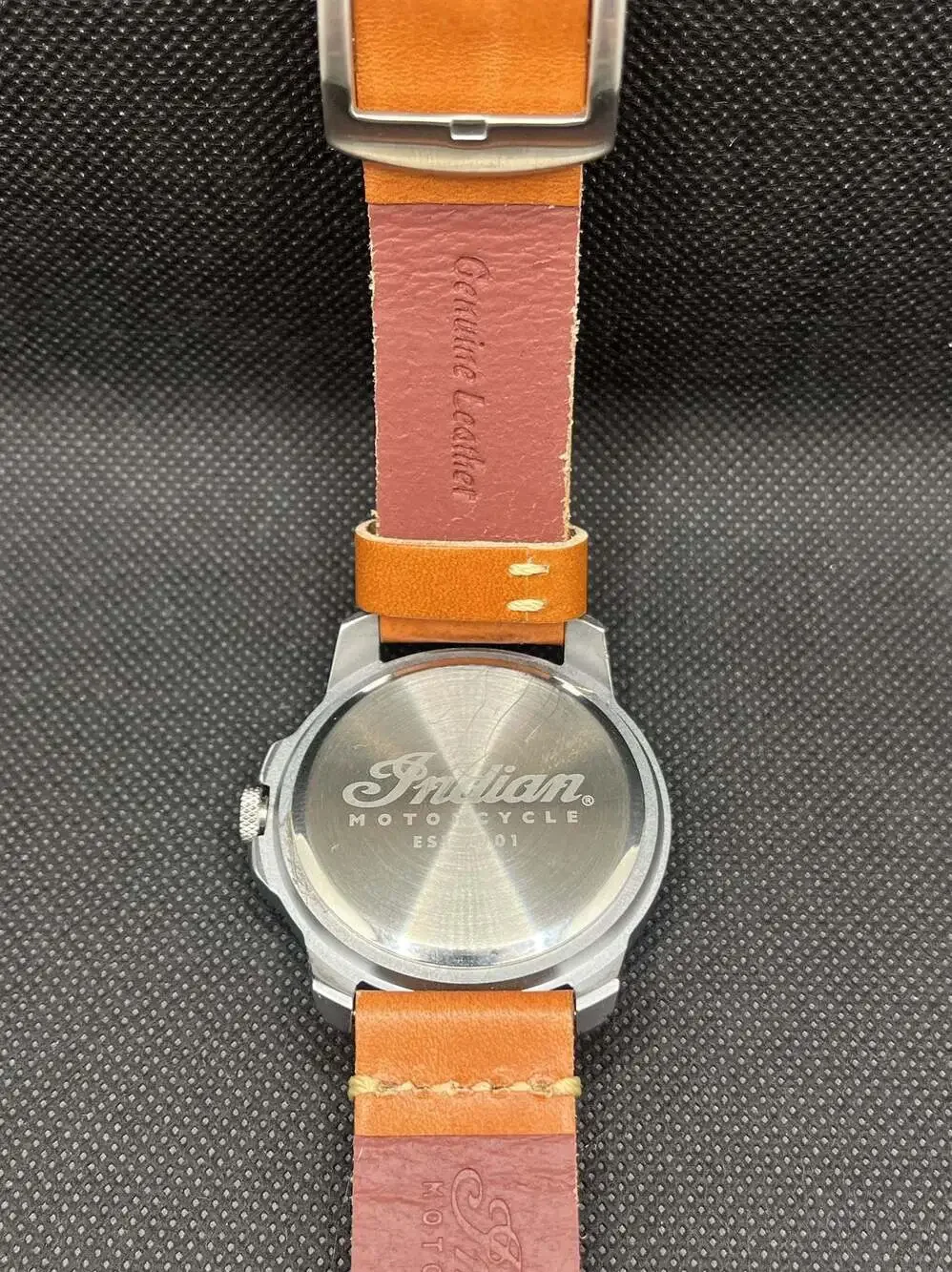Indian Motorcycle 1901 Logo Leather Band Wrist Watch with Presentation Tin